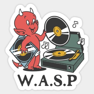 wasp devil record Sticker